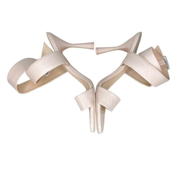🤍 AGL Neutral Rebecca Heeled Sandals Size 39 Adjustable Buckle Stiletto Heels - Picture 4 of 7